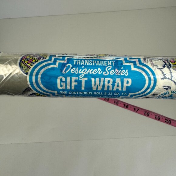 Vtg Roll of Transparent Designer Series Gift‎ Wrap Easter Bunny Rabbit Cute READ - Picture 5 of 10